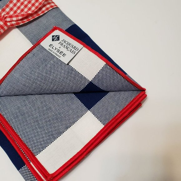 Le Jacquard Francais Placemats, set of 4, Red White and Blue, July 4th, NWOT - Picture 3 of 6